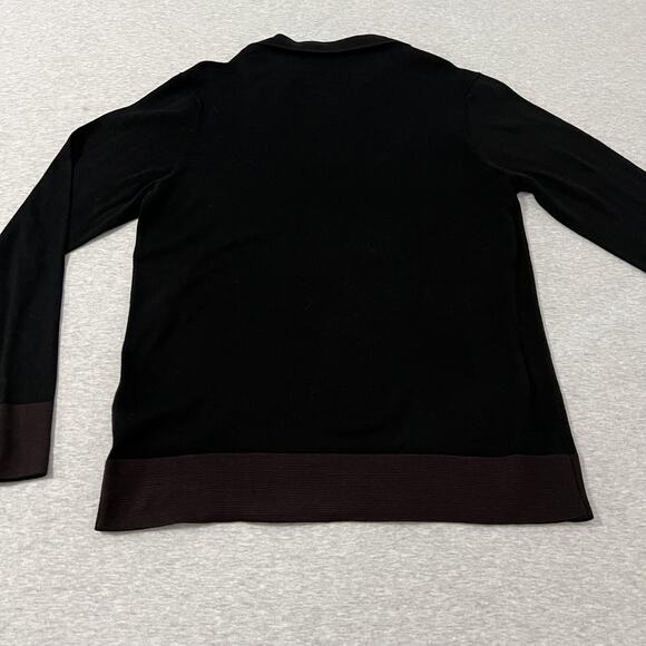 Vintage Kenneth Cole Sweater Mens Medium Black Brown Long Sleeve Collar Pullover - Picture 3 of 15